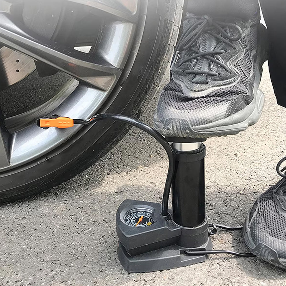 Foot Bike Pump – Portable Cycle Tire Inflator with Gauge