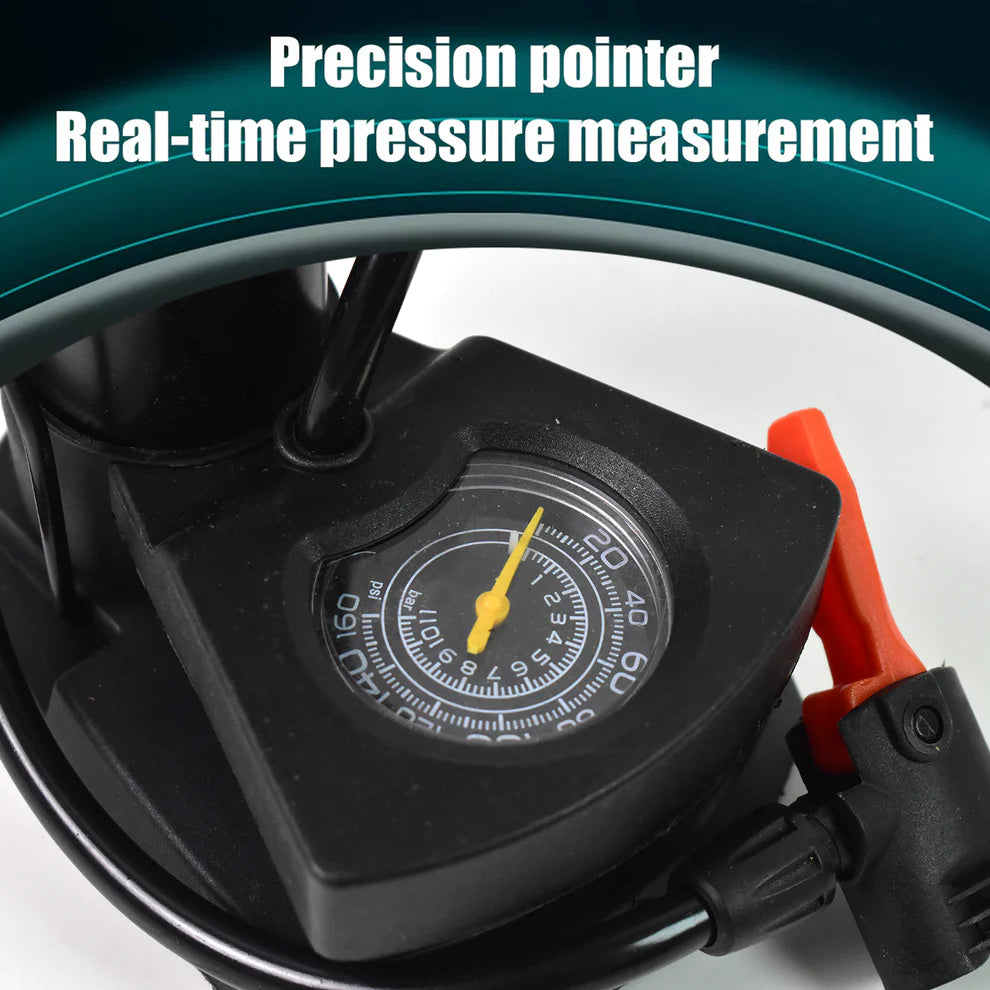 Foot Bike Pump – Portable Cycle Tire Inflator with Gauge