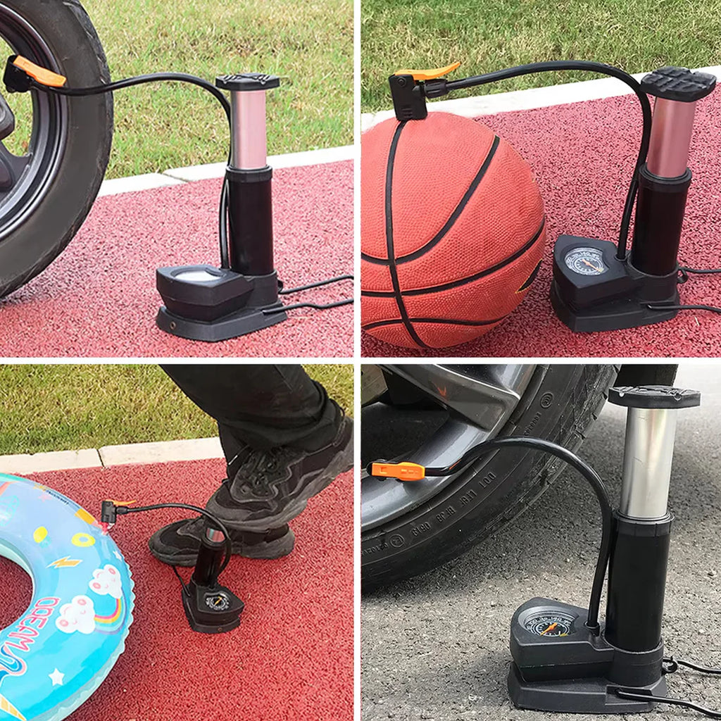 Foot Bike Pump – Portable Cycle Tire Inflator with Gauge