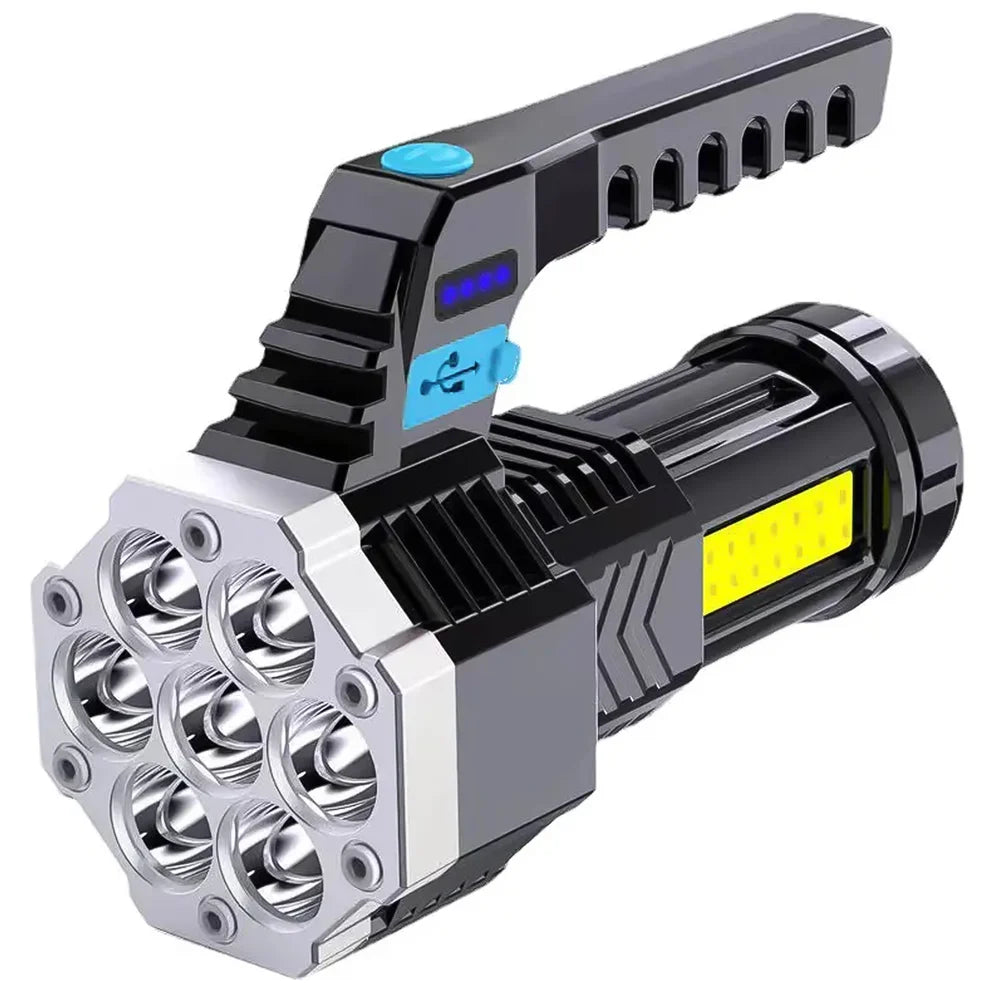 Rechargeable LED Flashlight – Portable 7-LED COB Torch