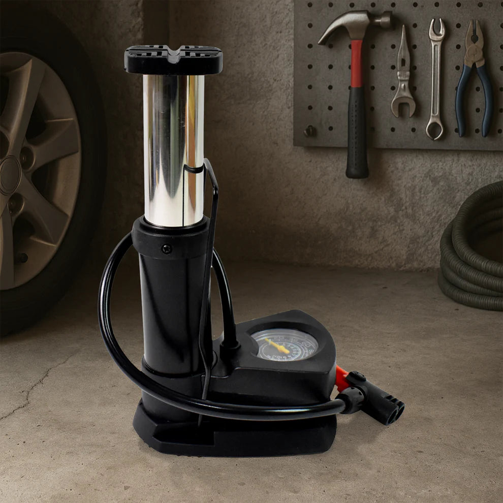 Foot Bike Pump – Portable Cycle Tire Inflator with Gauge