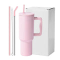 1200ml Tumblers Pink With Steel Straw