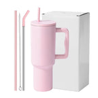1200ml Tumblers Pink With Steel Straw