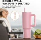 1200ml Tumblers Pink With Steel Straw