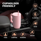 1200ml Tumblers Pink With Steel Straw