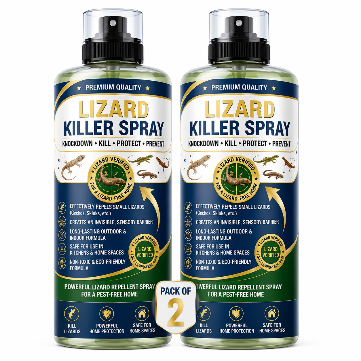 Premium Lizard Killer Spray | Fast Acting Lizard Repellent Spray for Home & Kitchen | Indoor & Outdoor Protection