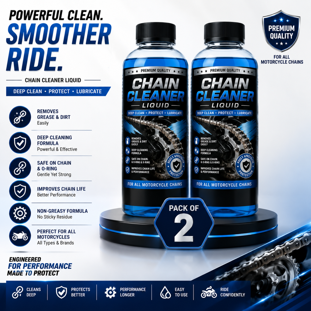 Premium Motorcycle Chain Cleaner Liquid | Deep Clean & Degreaser | Removes Grease & Dirt | Safe for O-Ring & X-Ring Chains | Pack of 2