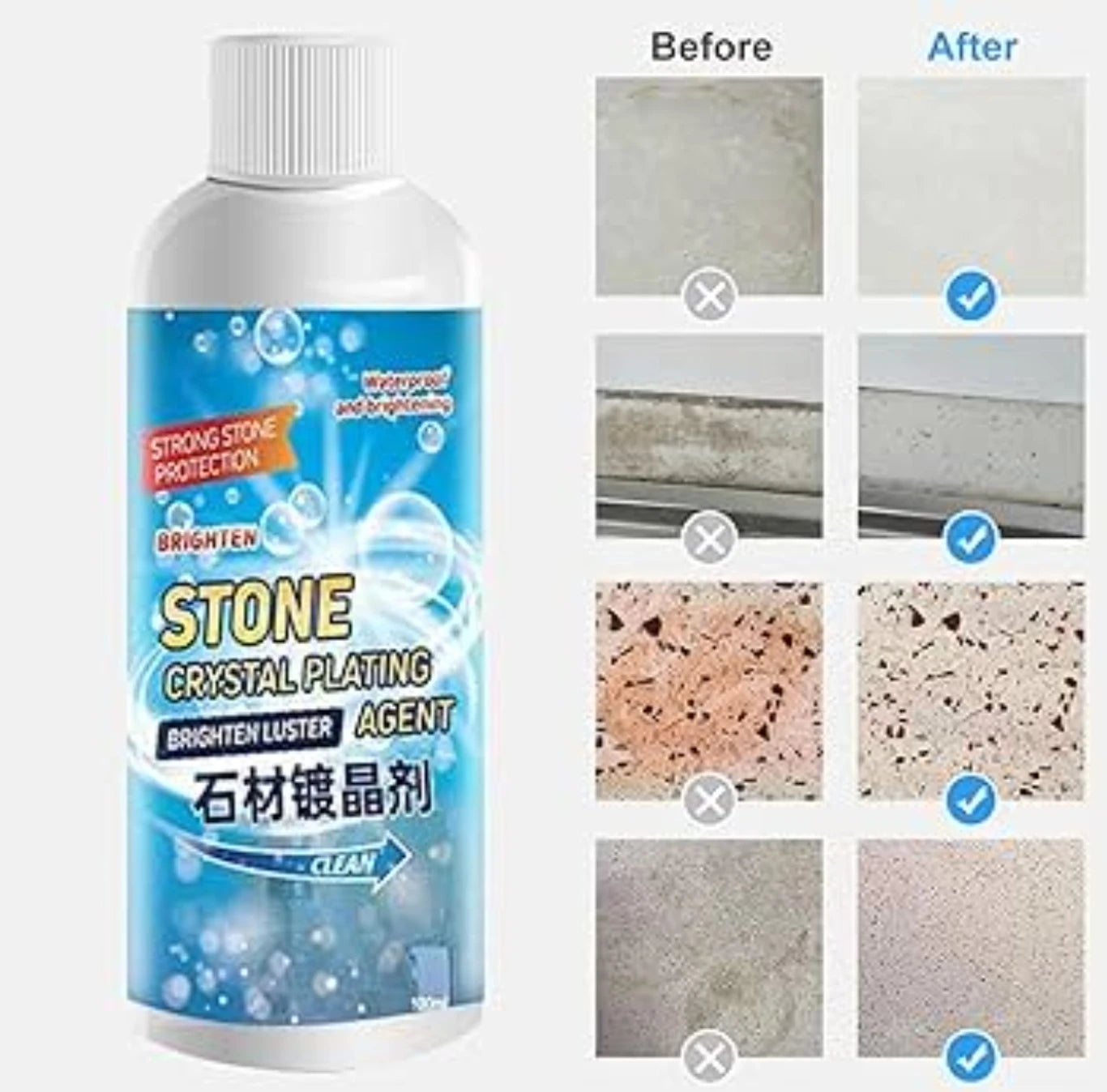 Ultra shine Stone polish Multi-Surface Stone Stain Remover Cleaner Stain Remover 100ml each (Pack of 3)