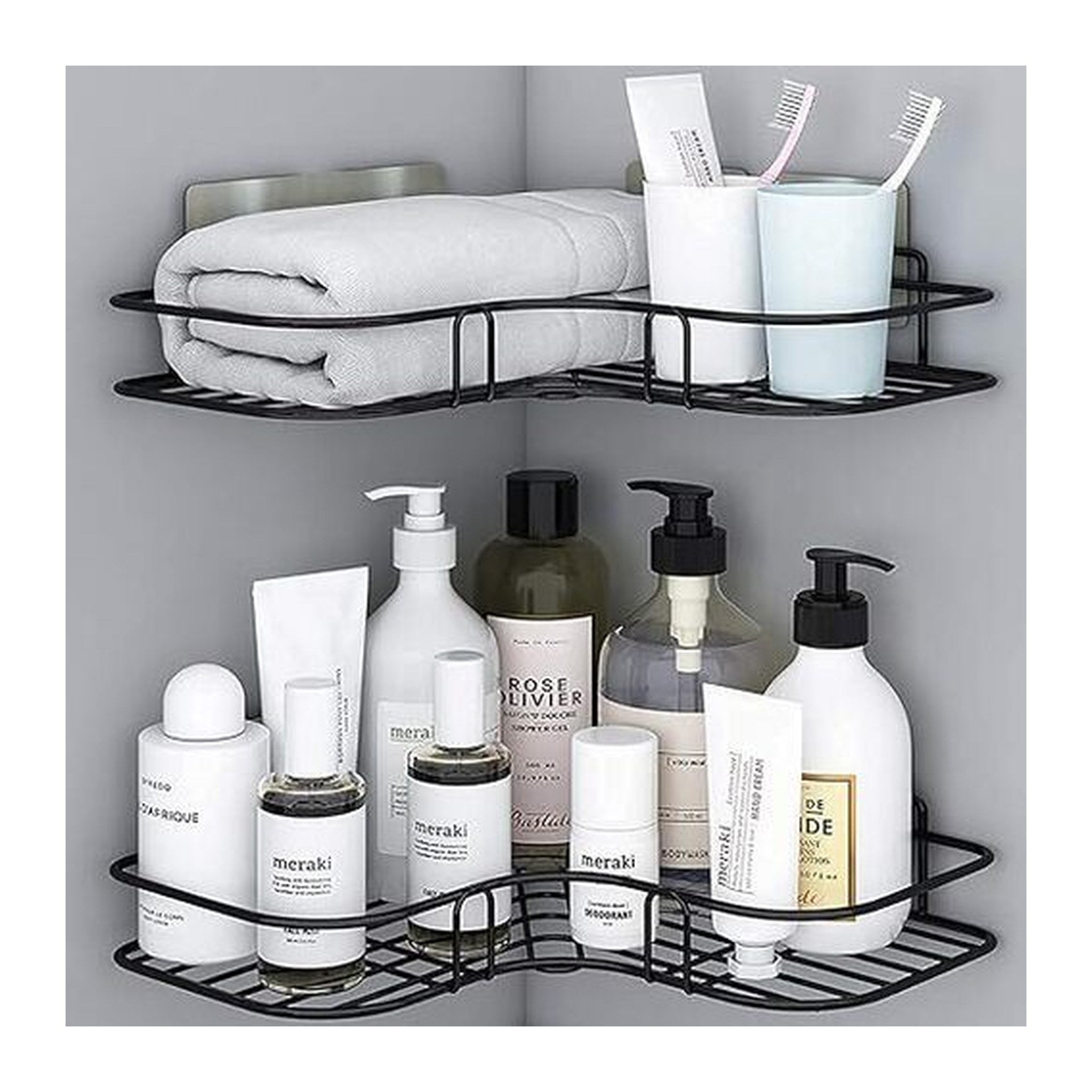 Self-Adhesive Bathroom Corner Rack – Pack of 2 – view 3