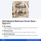 Self-Adhesive Bathroom Corner Rack – Pack of 2 – Buyzo