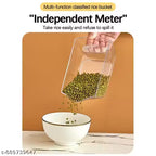 6-Grid Rotating Grain Dispenser - Grocery storage container for pulses, cereal, grains & rice with Measuring Cup (White)