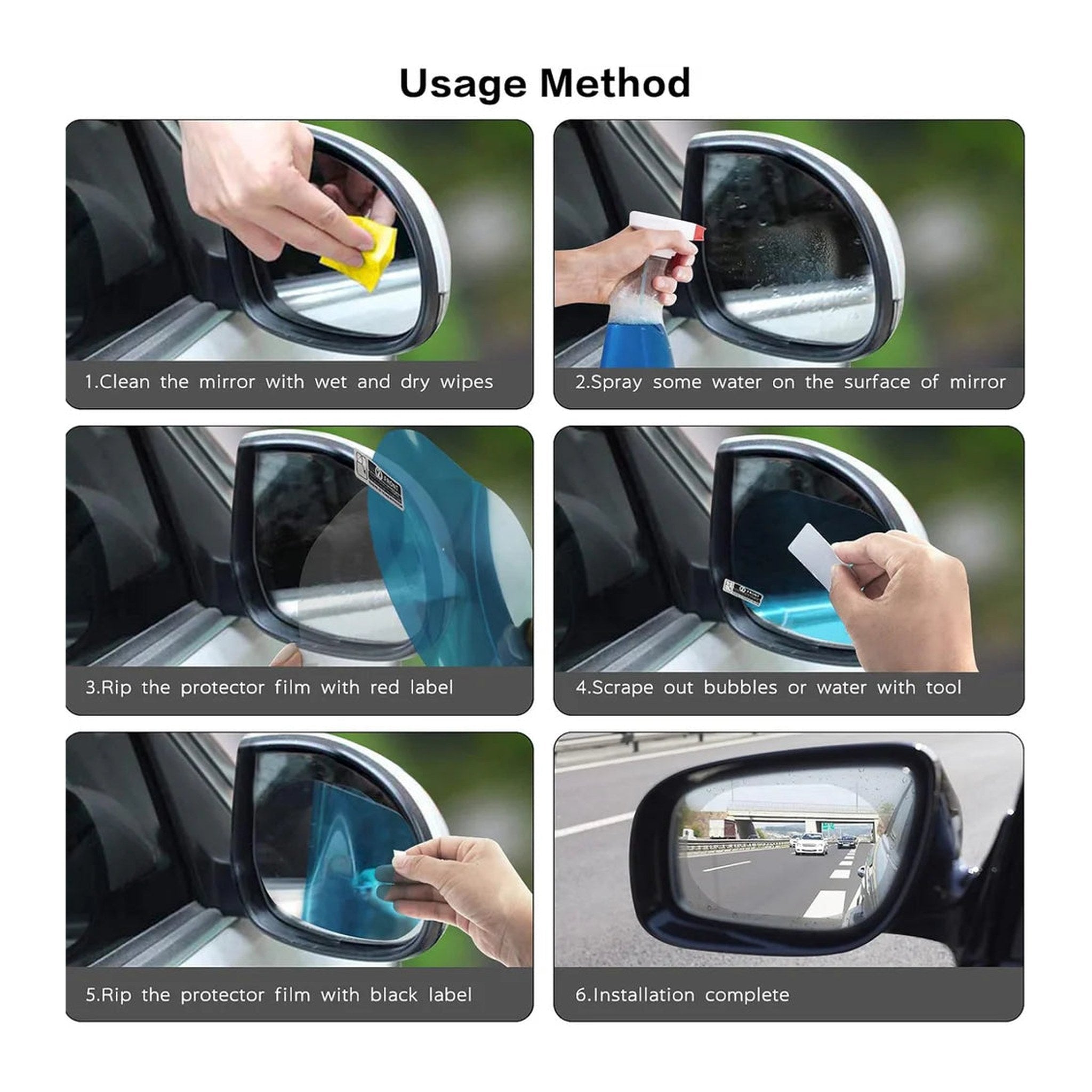 Anti-Fog Rearview Mirror Film for Car – view 4