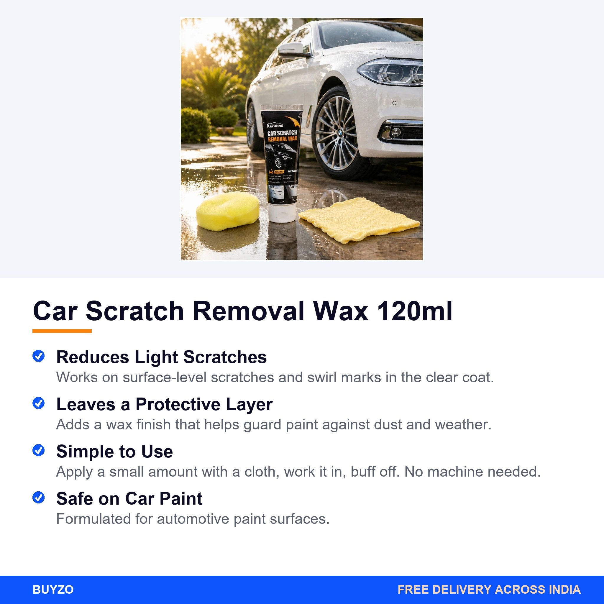 Car Scratch Removal Wax 120ml – Buyzo