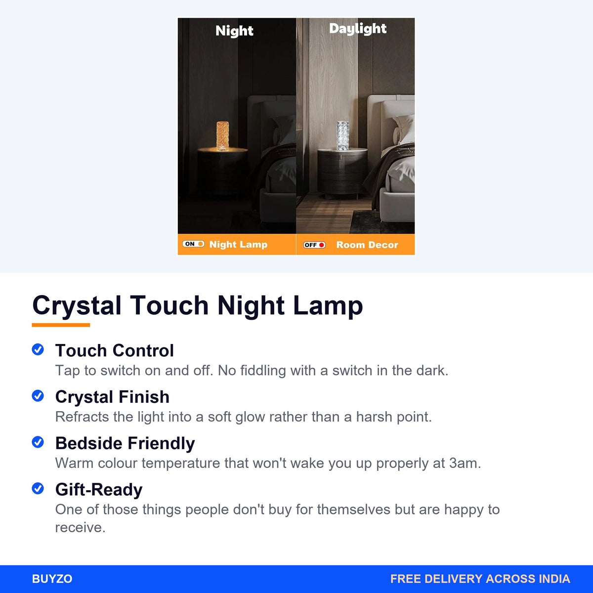 Crystal Touch Night Lamp – Buyzo
