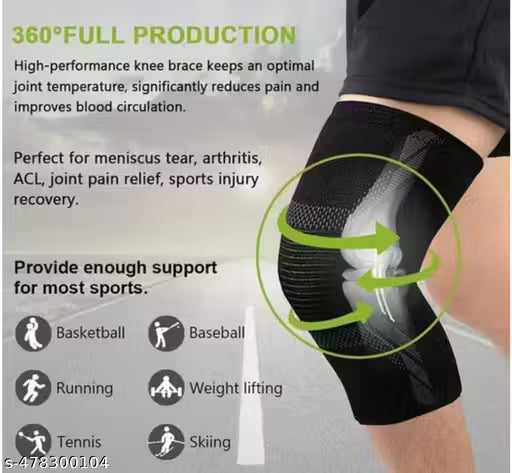 Pack of 2 Piece Premium Knee Cap For Pain Relief Guard Brance Band Gym Knee Support Sleeve 100 % Nylon Knee Support