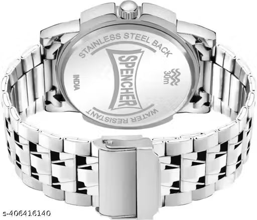 Silver Stainless Chain Green Dial Men’s Analog Watch