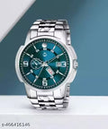 Silver Stainless Chain Green Dial Men’s Analog Watch