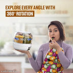 6-Grid Rotating Grain Dispenser - Grocery storage container for pulses, cereal, grains & rice with Measuring Cup (White)