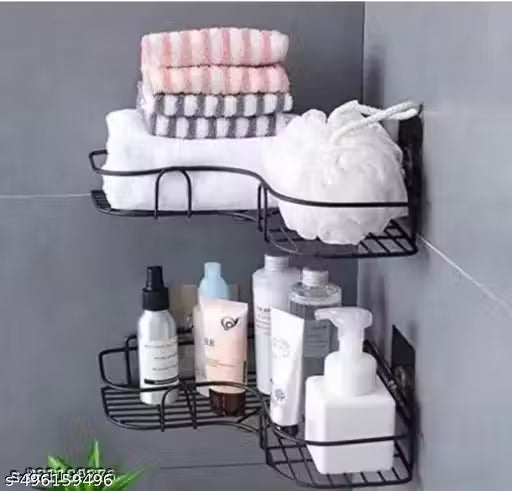 2 pis combo of the Self-Adhesive Metal Bathroom Corner Rack Storage Shelves Bathroom Shelf/Shelves Corner