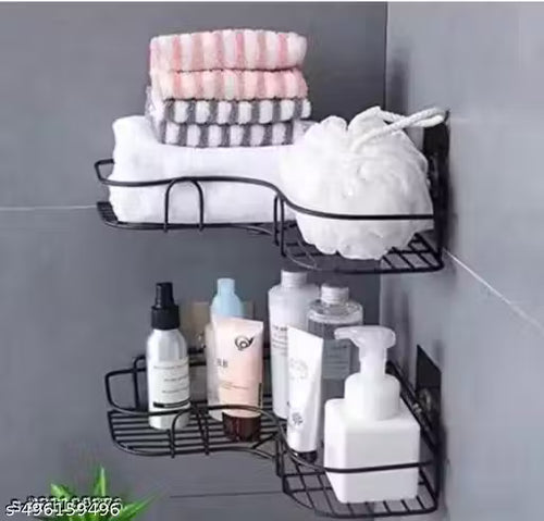 2 pis combo of the Self-Adhesive Metal Bathroom Corner Rack Storage Shelves Bathroom Shelf/Shelves Corner