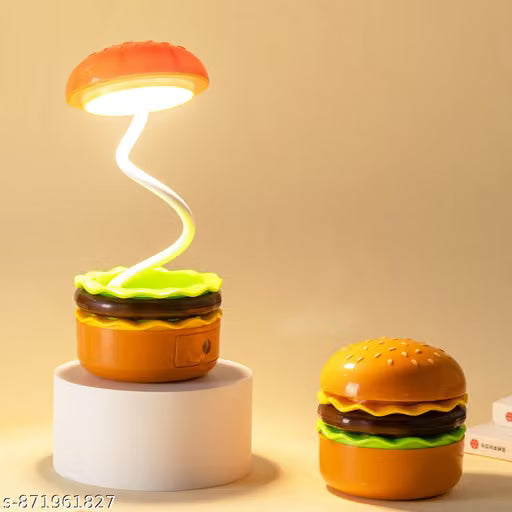 Creative Hamburger Design Folding Study Table Lamp - Portable Night Light for Bedroom